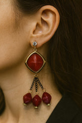 Fancy Earring-369 (Maroon)